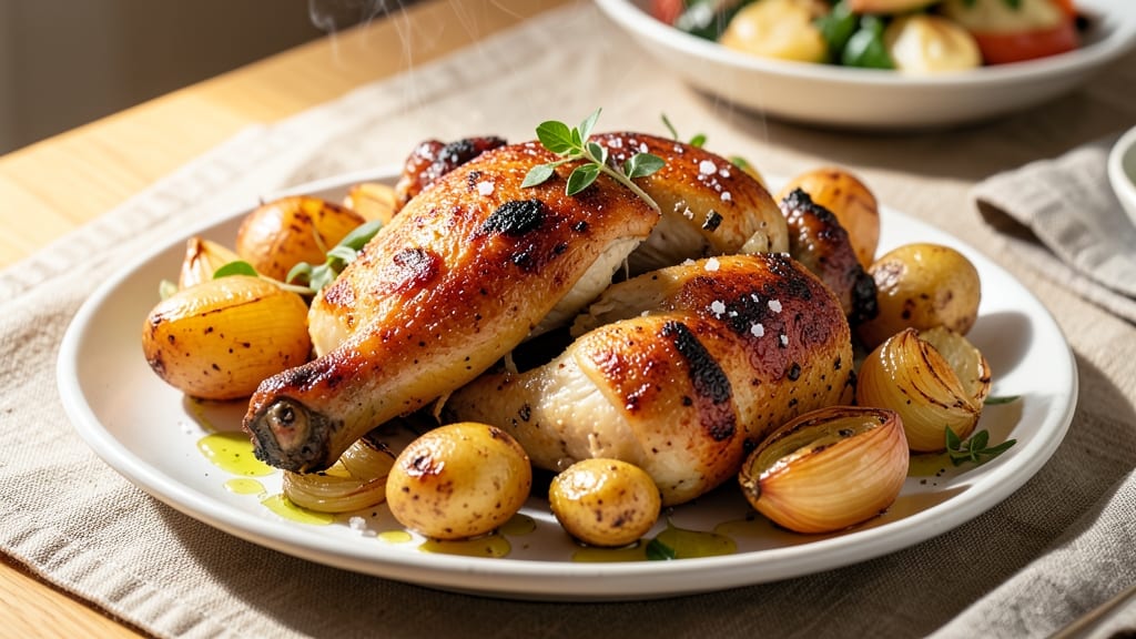 Baked Chicken With Potatoes and Onions Recipe: One-Pan Roast for Hands-Off Dinner