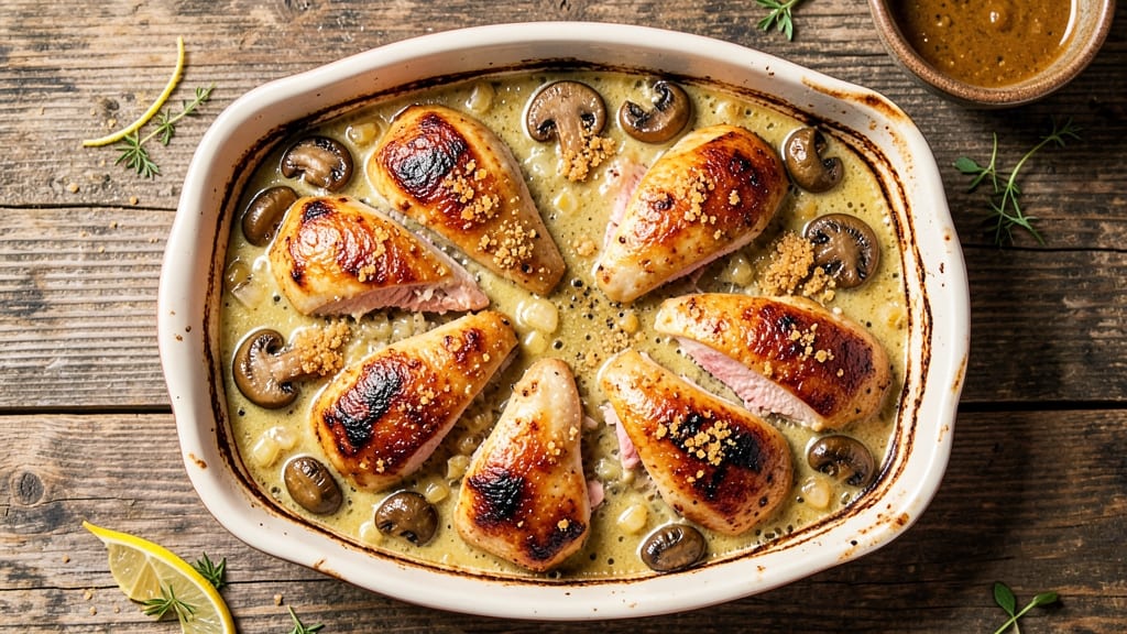 Baked Chicken and Mushroom Casserole Recipe: One-Pan Savory Crisp With Mushroom Depth