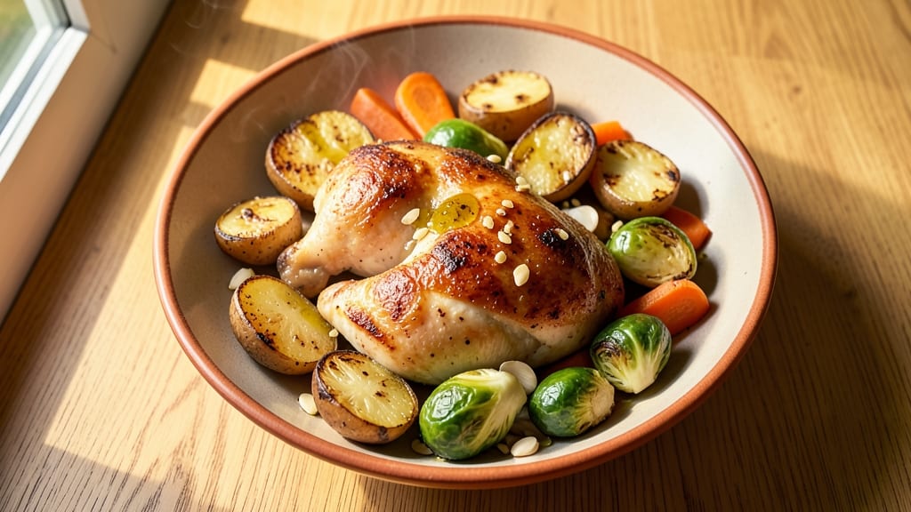 Baked Chicken Thighs With Roasted Veggies Recipe: Sheet-Pan Harmony in 40 Minutes