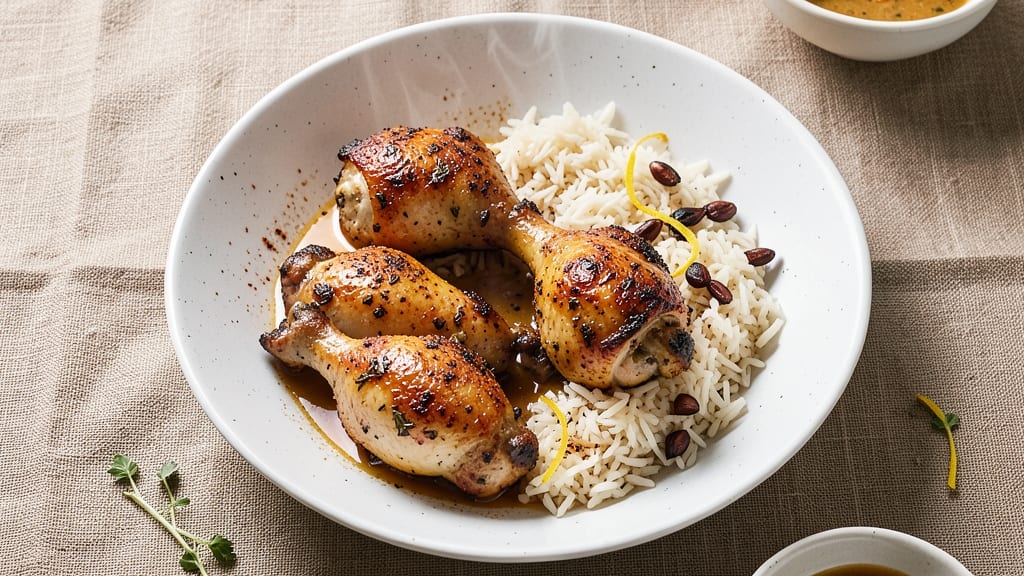 Baked Chicken Legs and Rice Recipe: Juicy, Golden Crusts with Fluffy One-Pot Rice