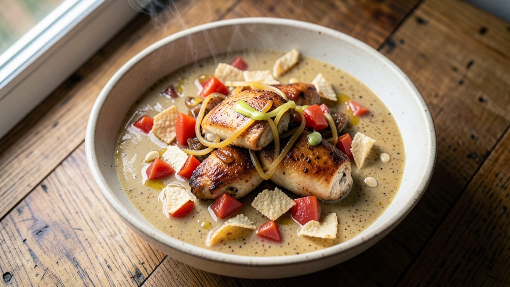 Barefoot Contessa Chicken Tortilla Soup Recipe: Crispy Tortilla Bites Top Creamy Cumin Spice
