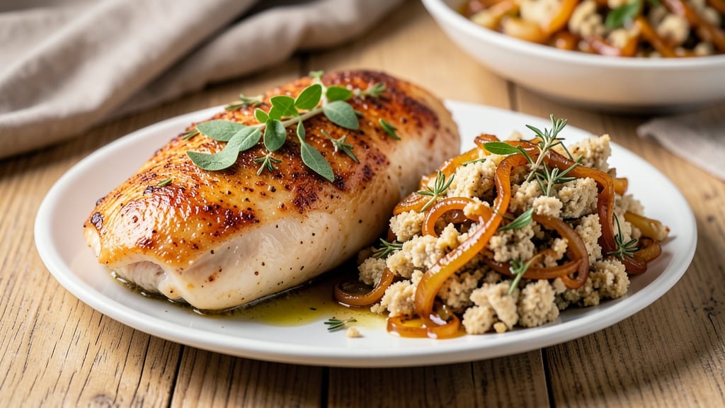Baked Chicken Breast With Stove Top Stuffing Recipe: One-Pan Dinner Featuring Herbed Dumplings