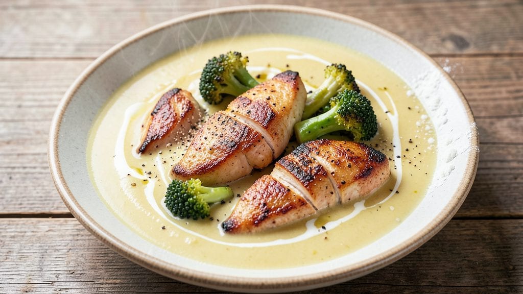 Campbell's Cream of Broccoli Soup and Chicken Recipe: Velvety Broth With Tender Chicken Bites