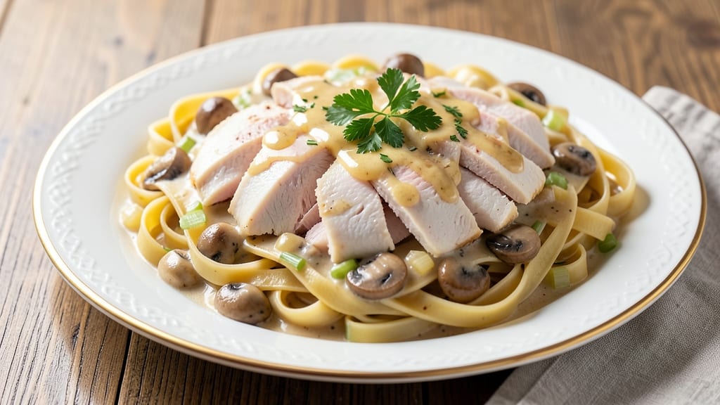 Betty Crocker's Chicken Tetrazzini Recipe: Creamy Mushroom Sauce with Crispy Celery Crown