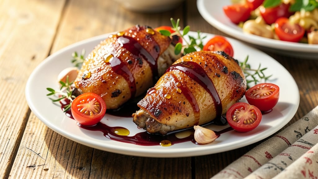 Balsamic Chicken Thighs With Burst Tomatoes Recipe: Sweet-Tart Sauce That Pops With Every Bite