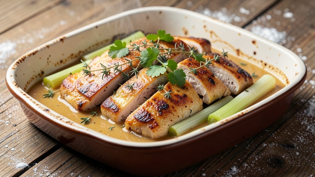 Grandma's Chicken Bake Recipe: Crispy Celery Crown Over Creamy Herb Bliss