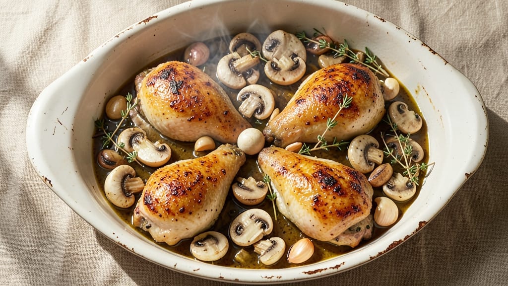 Jamie Oliver's Chicken and Mushroom Tray Bake Recipe: One-Pan Weeknight Masterpiece